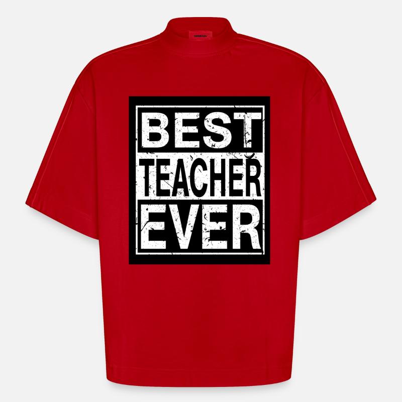 Lehrer Bester Lehrer - Heavyweight Oversized Organic Boxy T-Shirt Made in EU - Rot