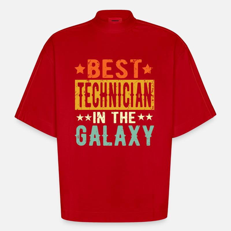 Best Techniker ever Techniker Geschenk - Heavyweight Oversized Organic Boxy T-Shirt Made in EU - Rot