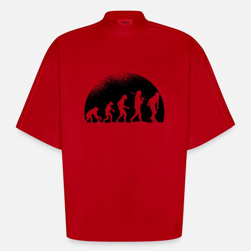 Evolution Rollers - T-shirt bio épais oversize Boxy fabriqué en UE - rouge