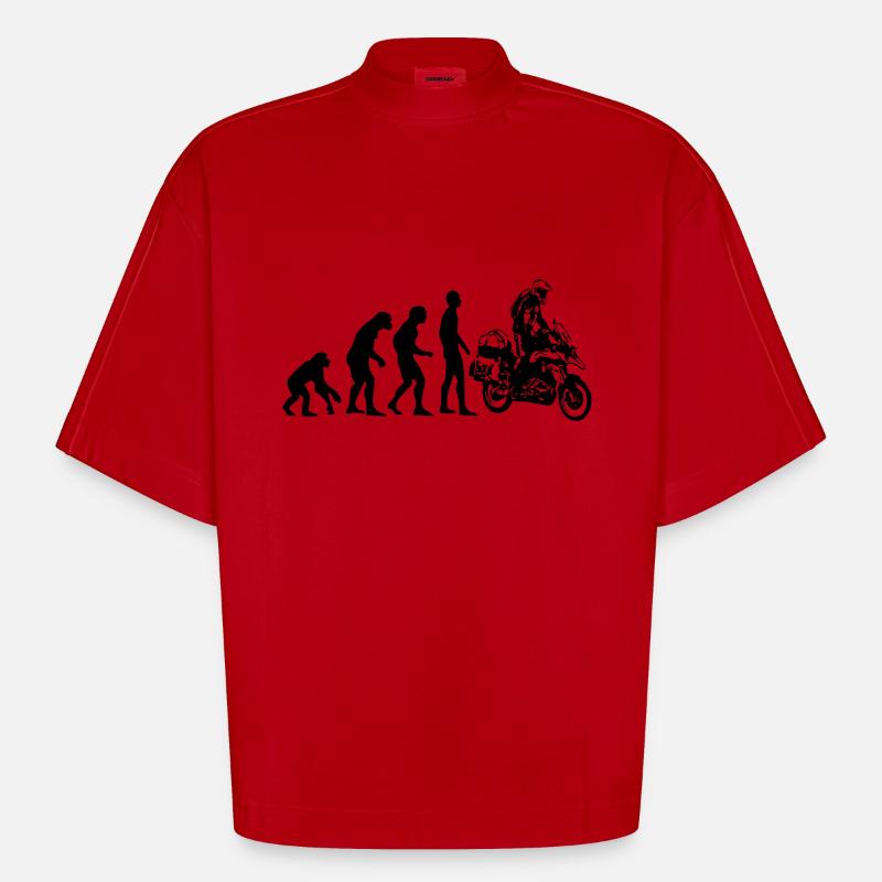 Human Evolution Enduro - T-shirt bio épais oversize Boxy fabriqué en UE - rouge
