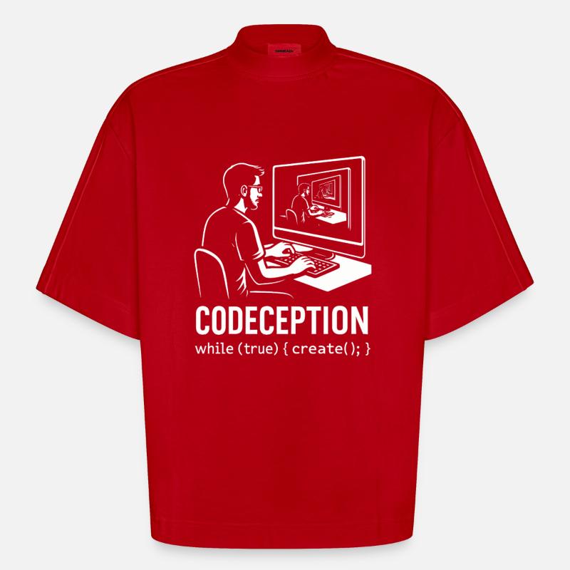 Codeception - T-shirt bio épais oversize Boxy fabriqué en UE - rouge