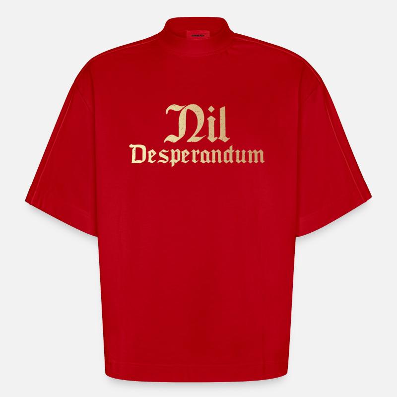 Nil Desperandum - Heavyweight Oversized Organic Boxy T-Shirt Made in EU - Rot