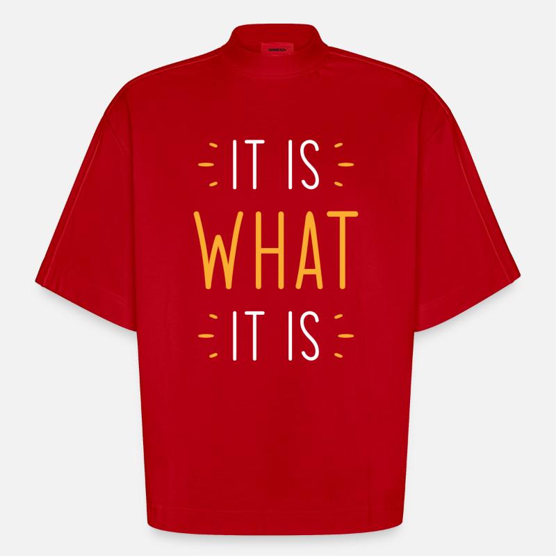 C’est ce que c’est - T-shirt bio épais oversize Boxy fabriqué en UE - rouge