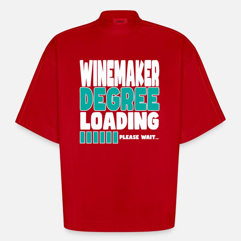 Winemaker invites training - Heavyweight Oversized Organic Boxy T-Shirt Made in EU - red