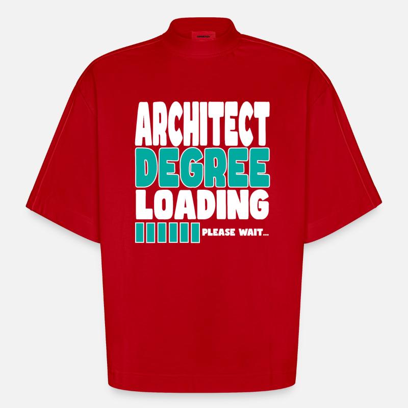 Architect invites training - Heavyweight Oversized Organic Boxy T-Shirt Made in EU - red
