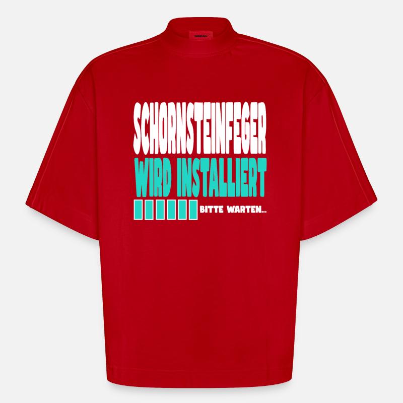 Schornsteinfeger wird installiert - Heavyweight Oversized Organic Boxy T-Shirt Made in EU - Rot