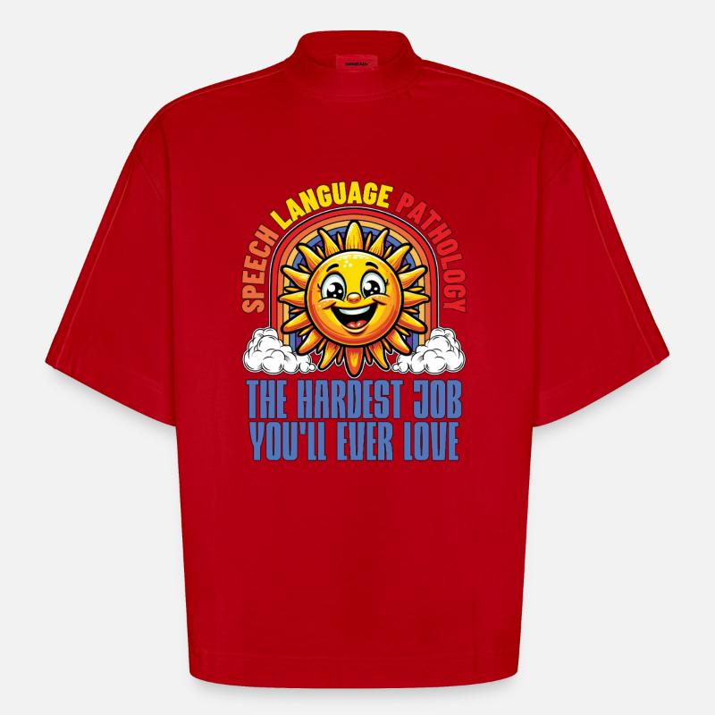 Speech Therapy Speech Language Physiotherapist - Heavyweight Oversized Organic Boxy T-Shirt Made in EU - Rot