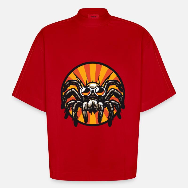 Tarantula Comic Cool Sommer - Heavyweight Oversized Organic Boxy T-Shirt Made in EU - Rot