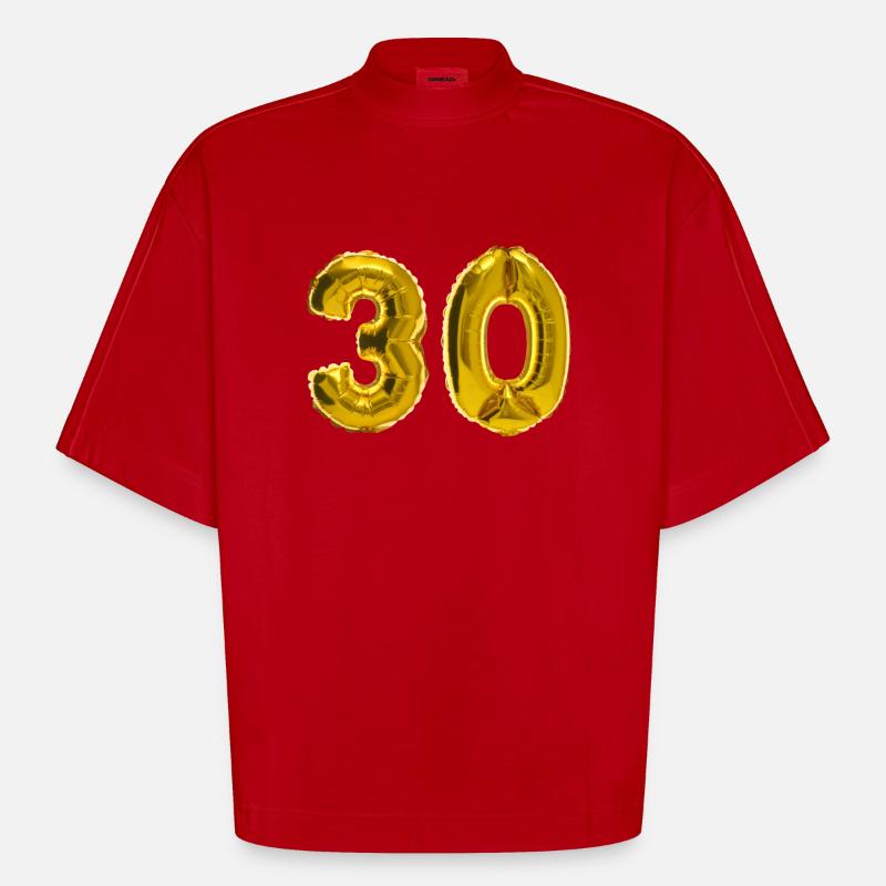 30 years - Heavyweight Oversized Organic Boxy T-Shirt Made in EU - red