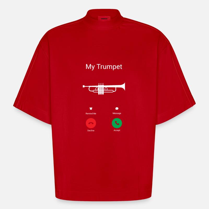 Die Trompete ruft - Heavyweight Oversized Organic Boxy T-Shirt Made in EU - Rot