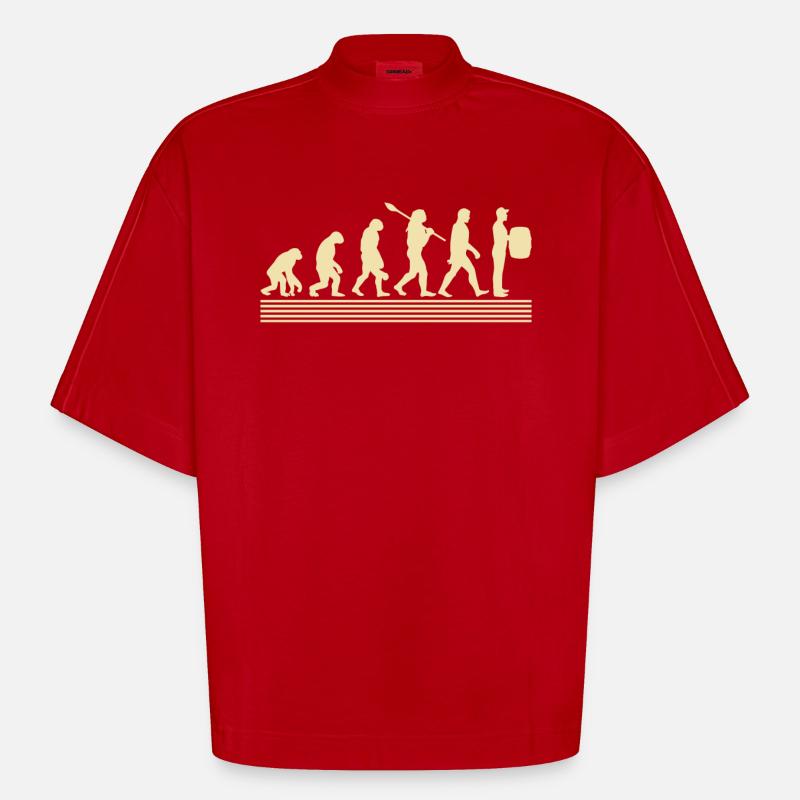 Winzer-evolution - Heavyweight Oversized Organic Boxy T-Shirt Made in EU - Rot
