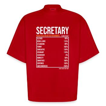 Sekretärin tageswerte Lustige Sekretärin - Heavyweight Oversized Organic Boxy T-Shirt Made in EU - Rot - Vorne