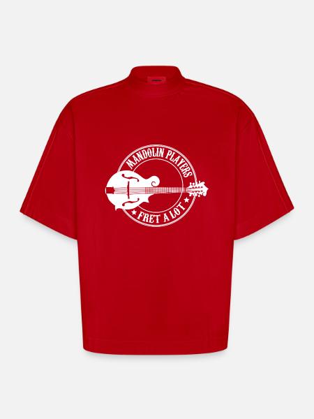 mandolin player - Heavyweight Oversized Organic Boxy T-Shirt Made in EU - red