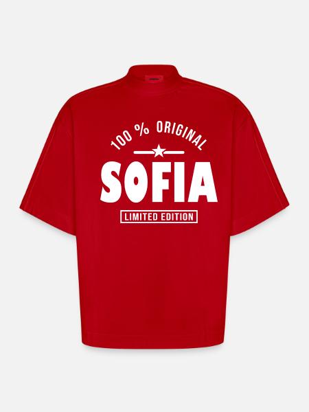 Sofia, Sofia - Heavyweight Oversized Organic Boxy T-Shirt Made in EU - Rot
