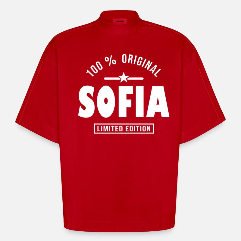 Sofia, Sofia - Heavyweight Oversized Organic Boxy T-Shirt Made in EU - red