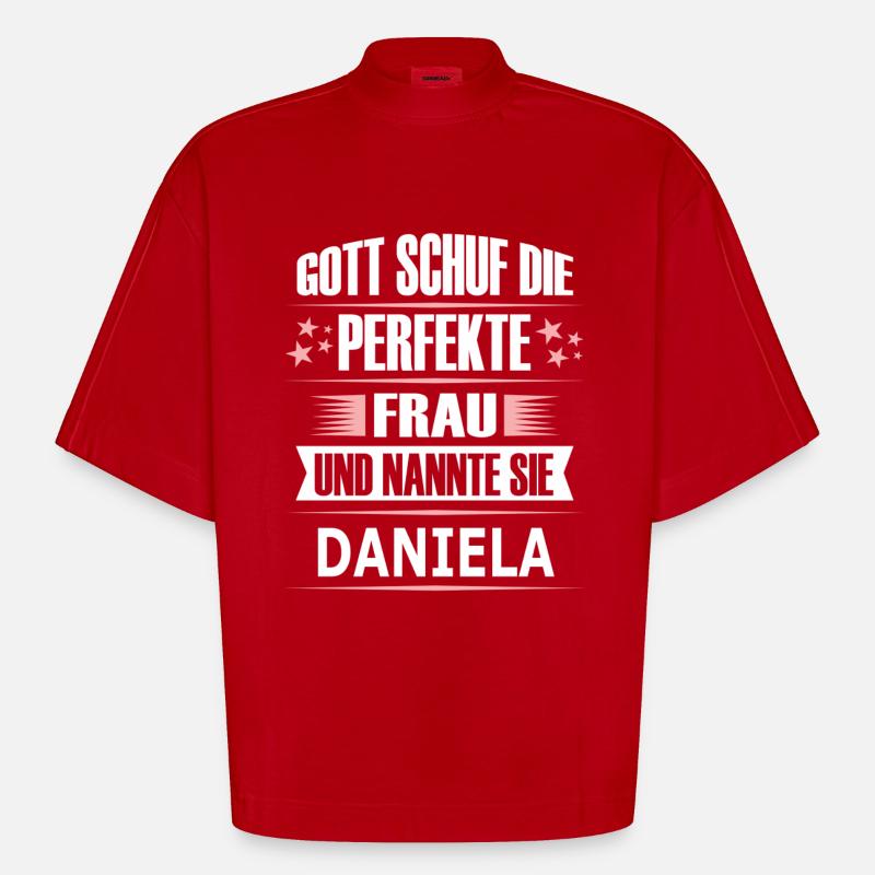 DANIELA - Heavyweight Oversized Organic Boxy T-Shirt Made in EU - Rot