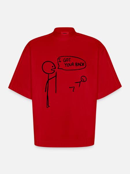 igotyourback - Heavyweight Oversized Organic Boxy T-Shirt Made in EU - red