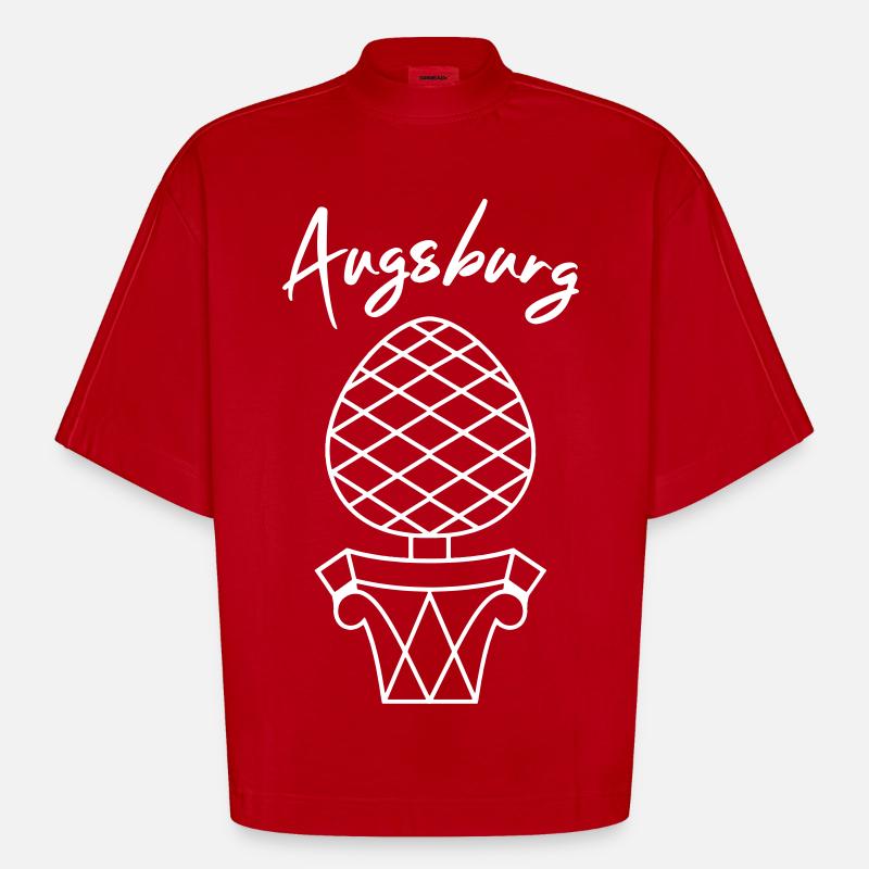 Augsburg | Designfarbe einstellbar - Heavyweight Oversized Organic Boxy T-Shirt Made in EU - Rot