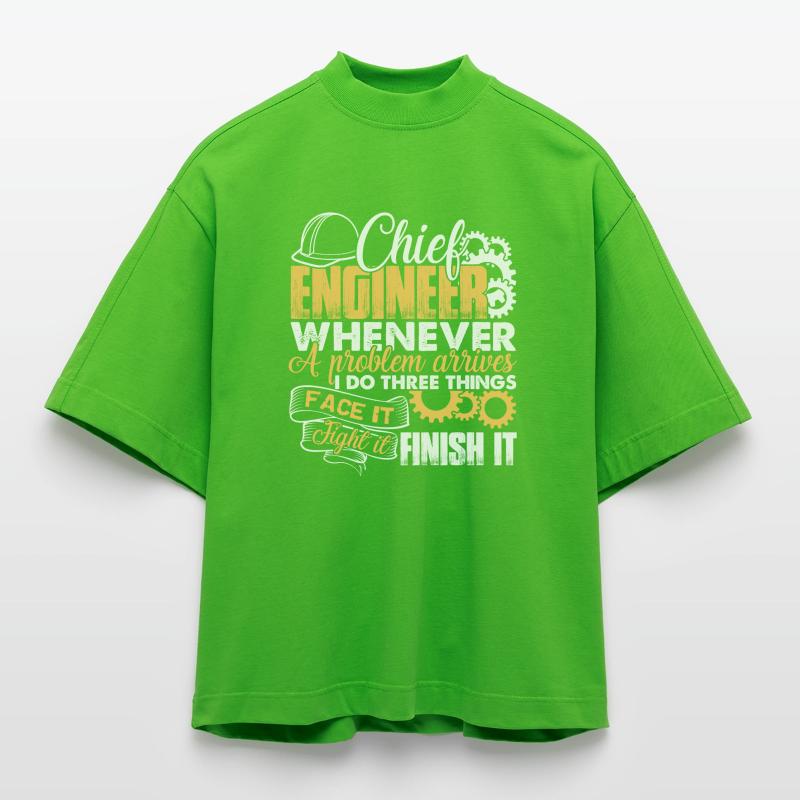 Chief Engineer Solves Problem Heavyweight Oversized Organic Boxy T-Shirt Made in EU
