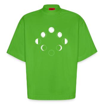 Mondphasen Vollmond Neumond - Heavyweight Oversized Organic Boxy T-Shirt Made in EU - Apple Neon - Vorne