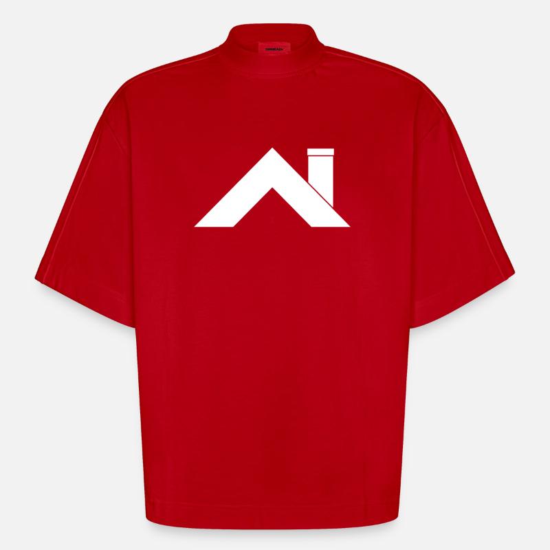 Haus Dach - Heavyweight Oversized Organic Boxy T-Shirt Made in EU - Rot