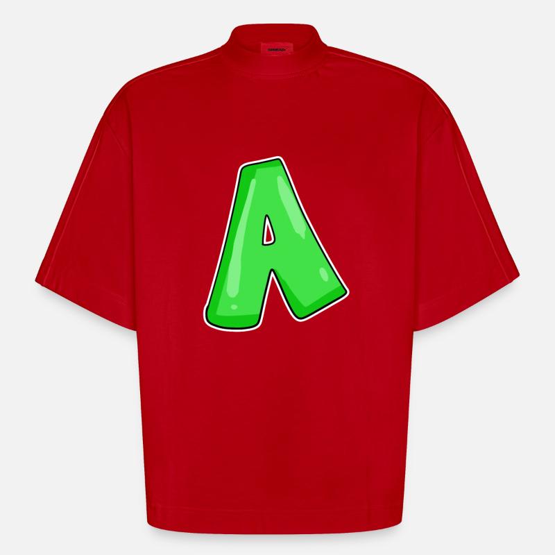 point A Point initial - T-shirt bio épais oversize Boxy fabriqué en UE - rouge