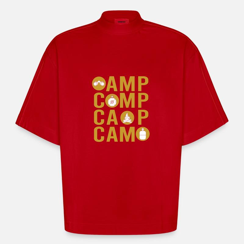 Camper Camping Camping Tools - Heavyweight Oversized Organic Boxy T-Shirt Made in EU - Rot