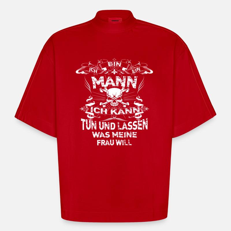 Ich bin ein Mann - Heavyweight Oversized Organic Boxy T-Shirt Made in EU - Rot