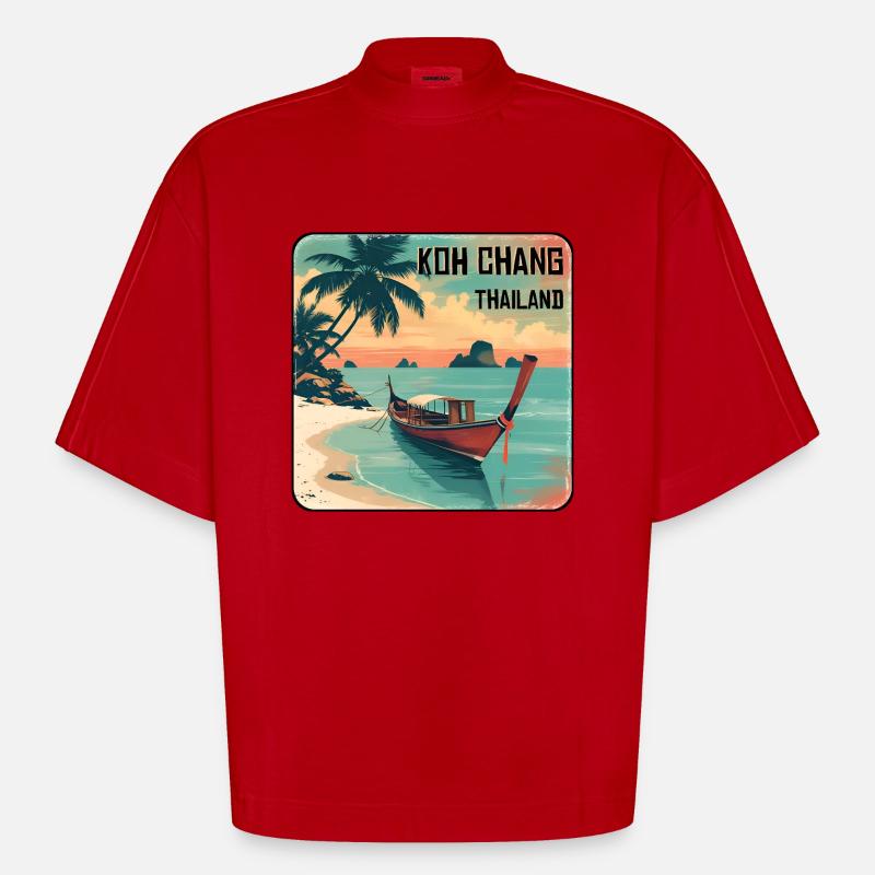 Koh Chang - Heavyweight Oversized Organic Boxy T-Shirt Made in EU - red