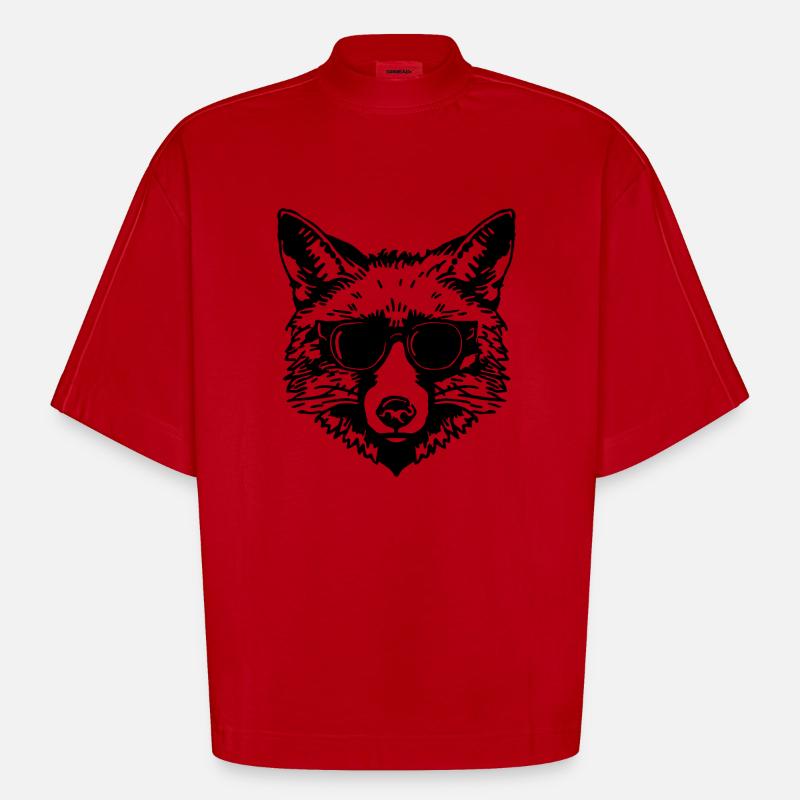 Renards Renards - T-shirt bio épais oversize Boxy fabriqué en UE - rouge