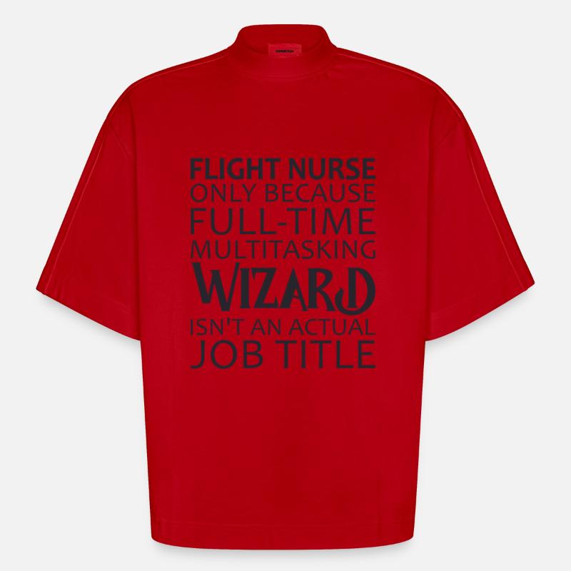 Flight Nurse Wizard Luftrettung - Heavyweight Oversized Organic Boxy T-Shirt Made in EU - Rot