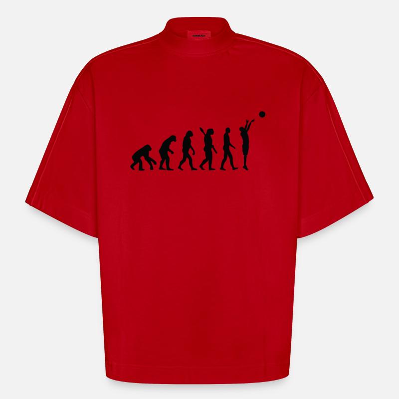 Evolution basket b - T-shirt bio épais oversize Boxy fabriqué en UE - rouge