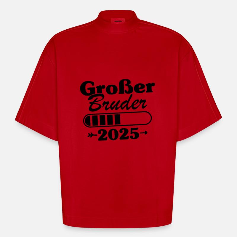 Großer Bruder Loading 2025 - Heavyweight Oversized Organic Boxy T-Shirt Made in EU - Rot
