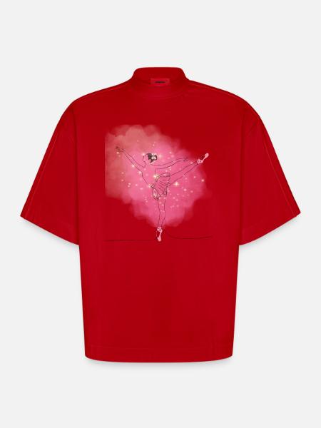 Ballerina - Heavyweight Oversized Organic Boxy T-Shirt Made in EU - red