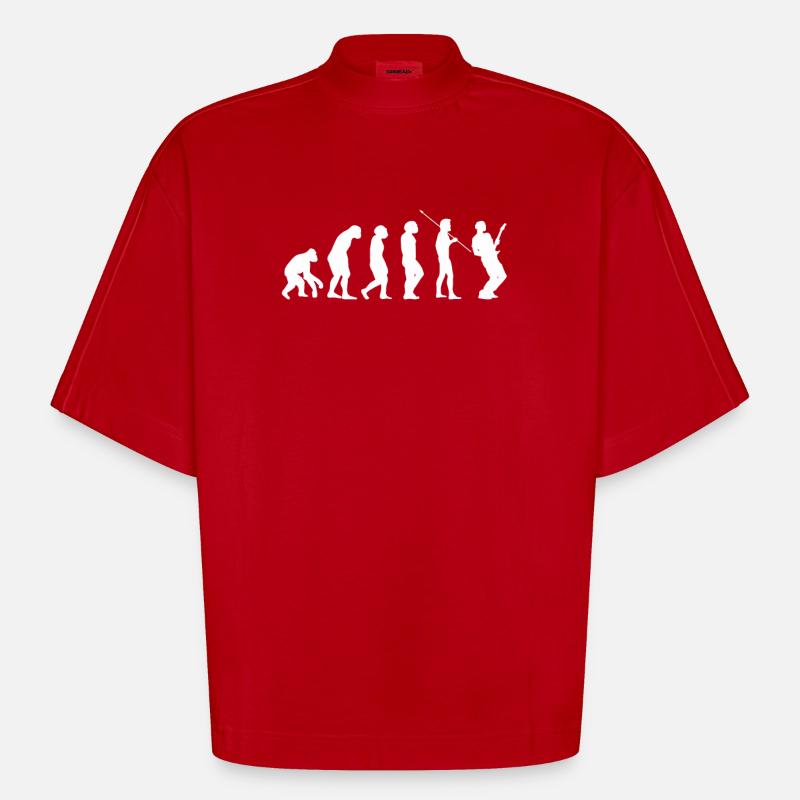 Guitar evolution Evolution Gitarre - Heavyweight Oversized Organic Boxy T-Shirt Made in EU - Rot