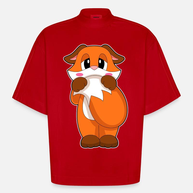 Fuchs Schüchtern - Heavyweight Oversized Organic Boxy T-Shirt Made in EU - Rot