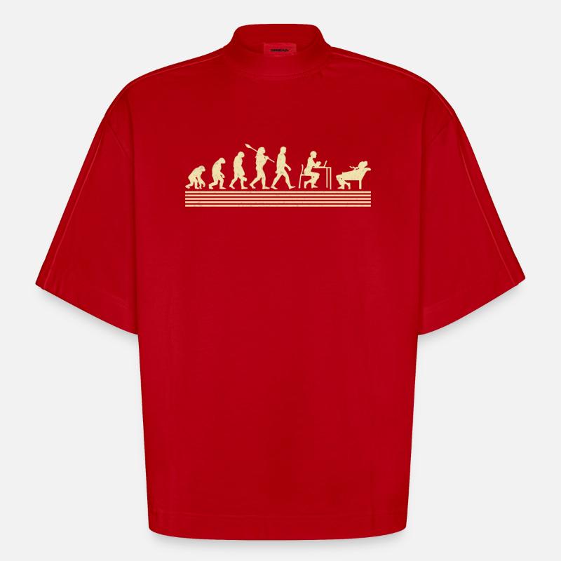 School psychologist evolution - Heavyweight Oversized Organic Boxy T-Shirt Made in EU - red