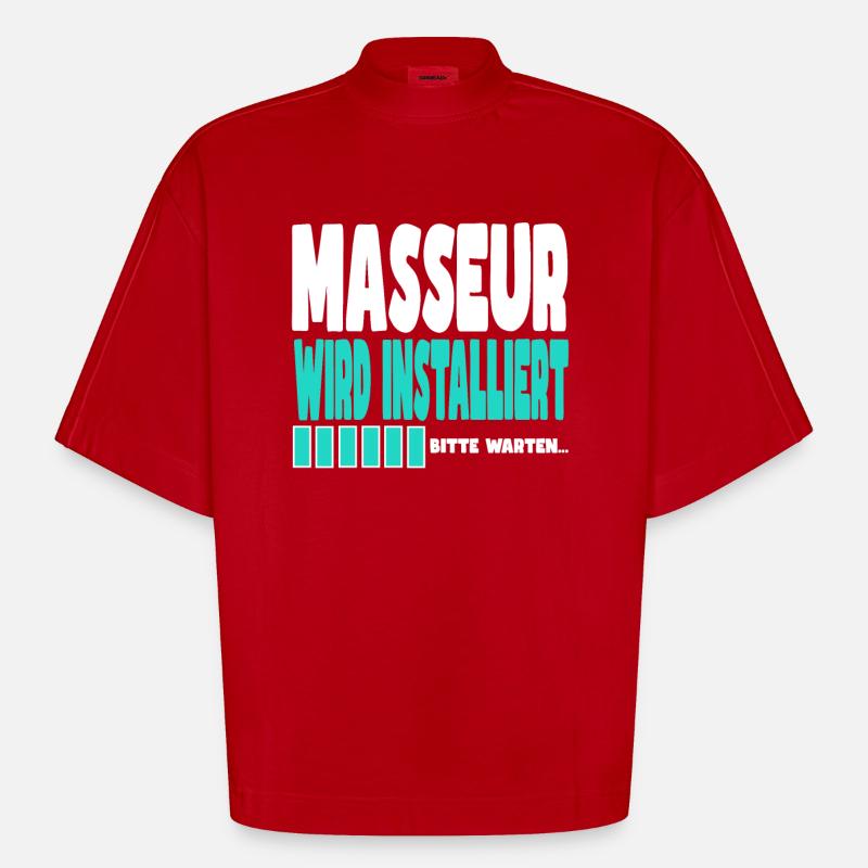 Masseur wird installiert - Heavyweight Oversized Organic Boxy T-Shirt Made in EU - Rot