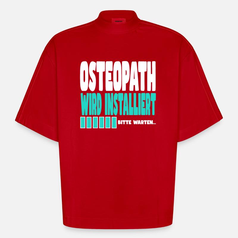 Osteopath wird installiert - Heavyweight Oversized Organic Boxy T-Shirt Made in EU - Rot