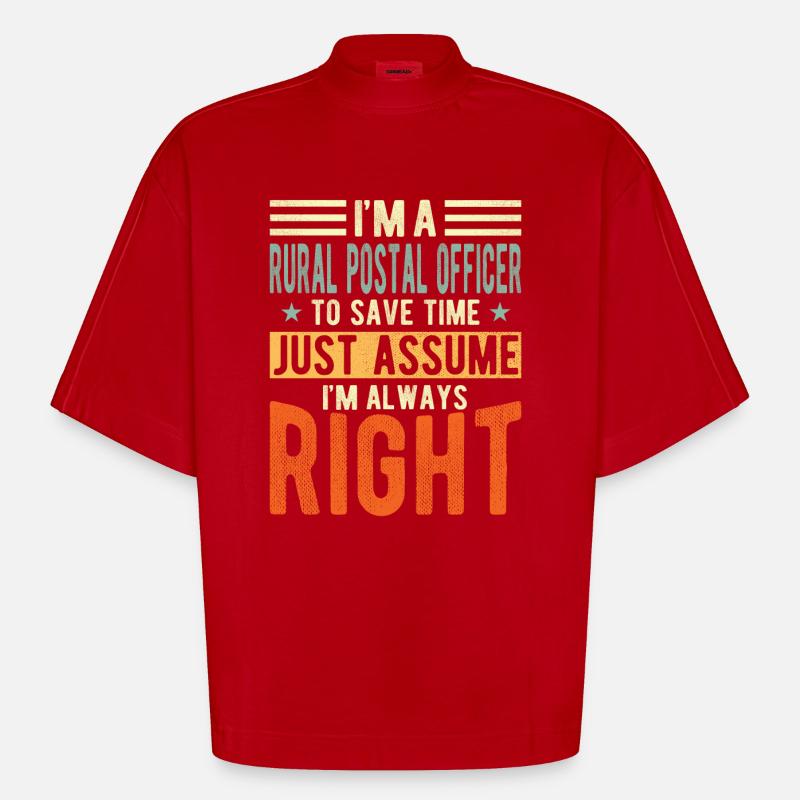 Ländlicher Postoffizier - Heavyweight Oversized Organic Boxy T-Shirt Made in EU - Rot