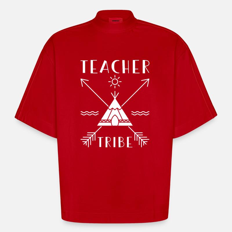 Conception de groupes d’enseignants - T-shirt bio épais oversize Boxy fabriqué en UE - rouge