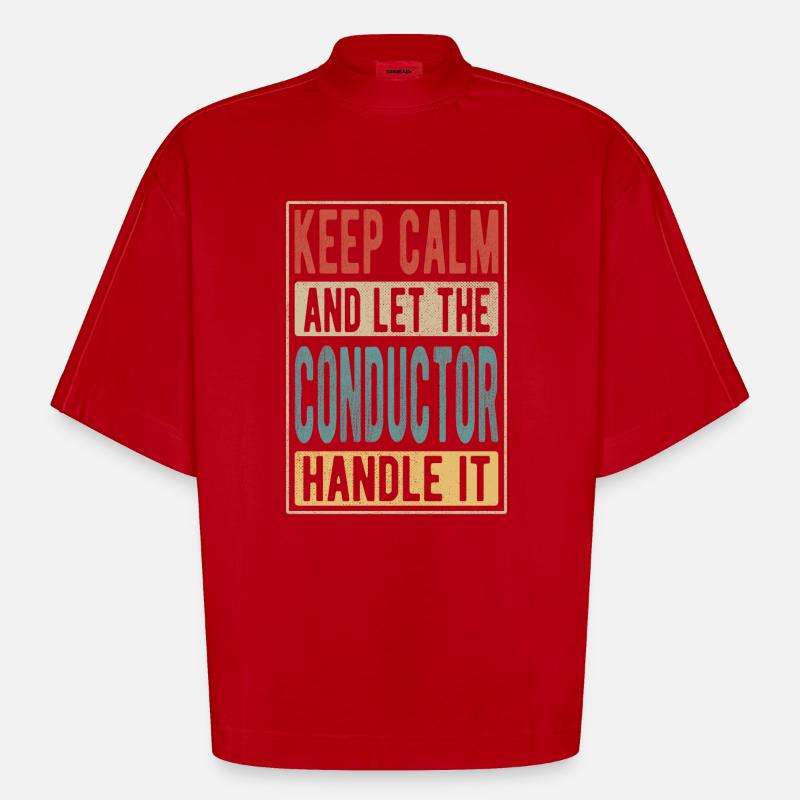 Dirigent Retro Geschenk - Heavyweight Oversized Organic Boxy T-Shirt Made in EU - Rot
