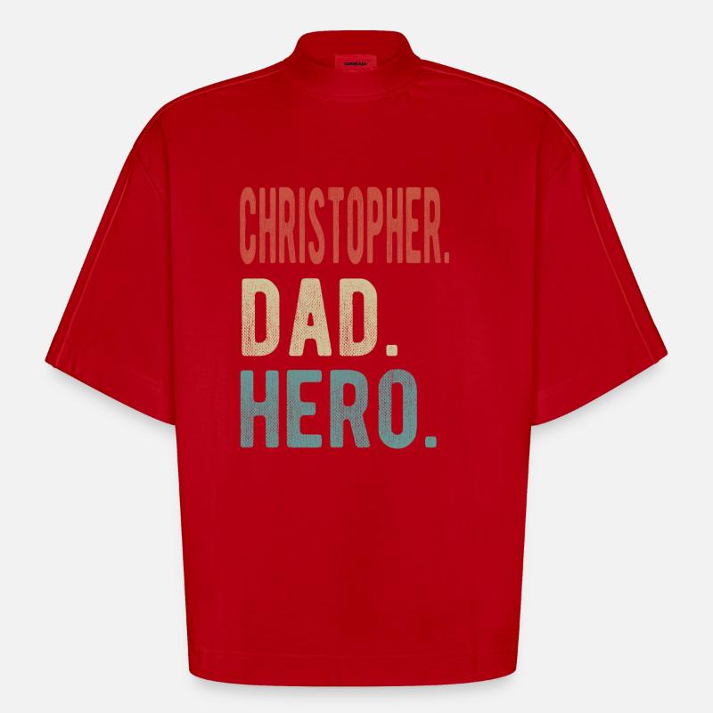 Christopher Papa Held - Heavyweight Oversized Organic Boxy T-Shirt Made in EU - Rot