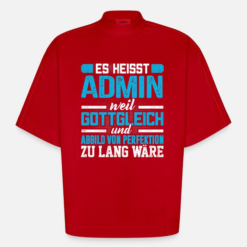 ADMIN - Perfekt - Heavyweight Oversized Organic Boxy T-Shirt Made in EU - Rot