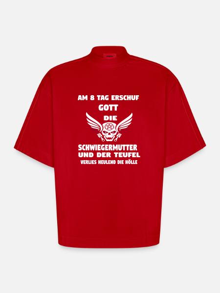 Schwiegermutte - Heavyweight Oversized Organic Boxy T-Shirt Made in EU - Rot