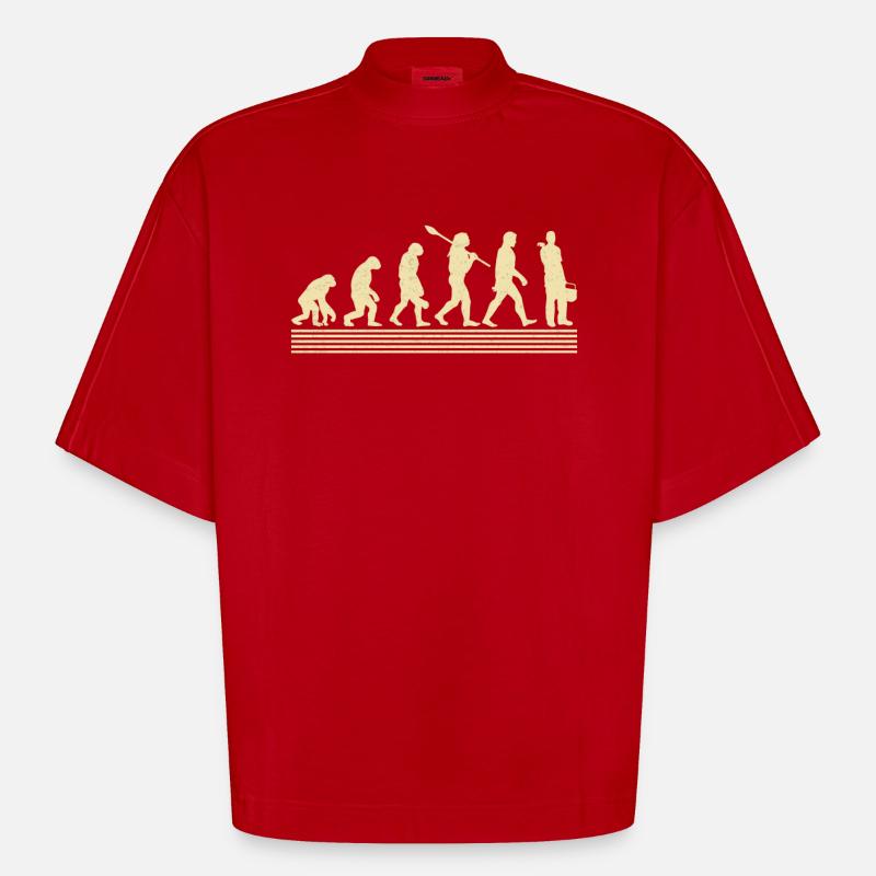 Klempner-evolution - Heavyweight Oversized Organic Boxy T-Shirt Made in EU - Rot