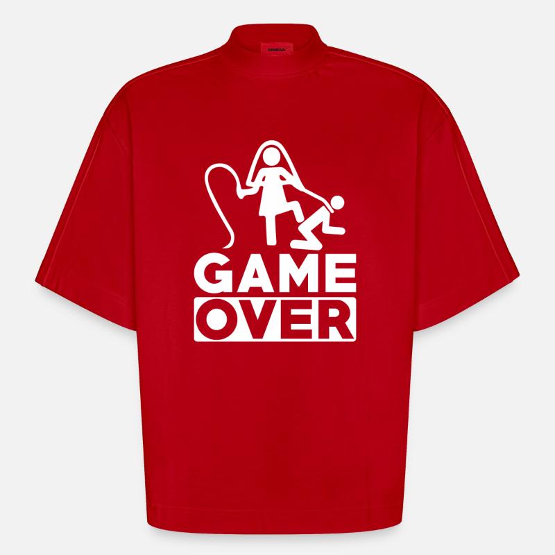Hochzeit Ehe Ehemann Game Over - Heavyweight Oversized Organic Boxy T-Shirt Made in EU - Rot
