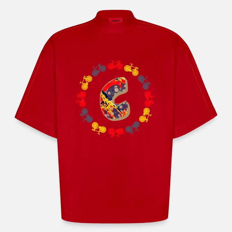 fahrrad e 202 c - Heavyweight Oversized Organic Boxy T-Shirt Made in EU - Rot