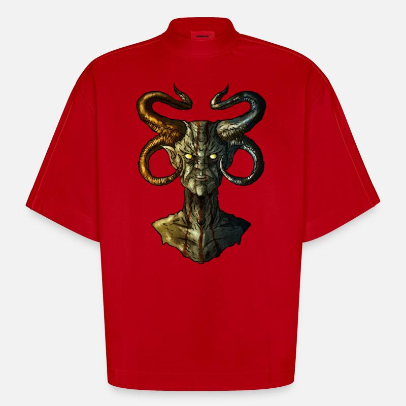 Devil 2 - Heavyweight Oversized Organic Boxy T-Shirt Made in EU - red