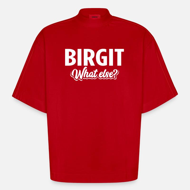 BIRGIT - we - Heavyweight Oversized Organic Boxy T-Shirt Made in EU - Rot